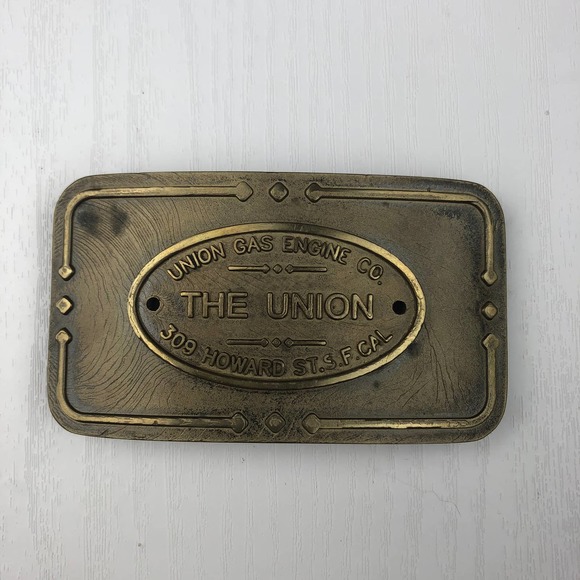 Union Gas Engine Co San Francisco CA Belt Buckle Morrison & Marvin Engineworks - Picture 2 of 9